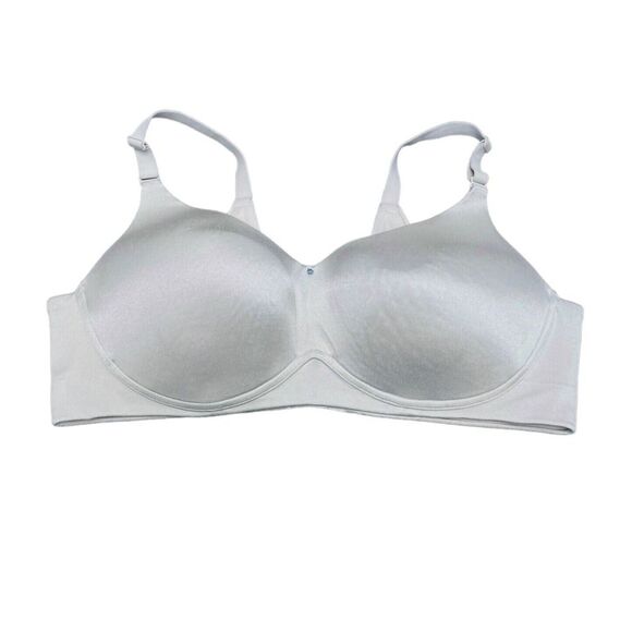 Cacique Bra Lightly Lined Lounge No Wire Full Coverage Nylon Sz 42DD Light Blue - Picture 1 of 10